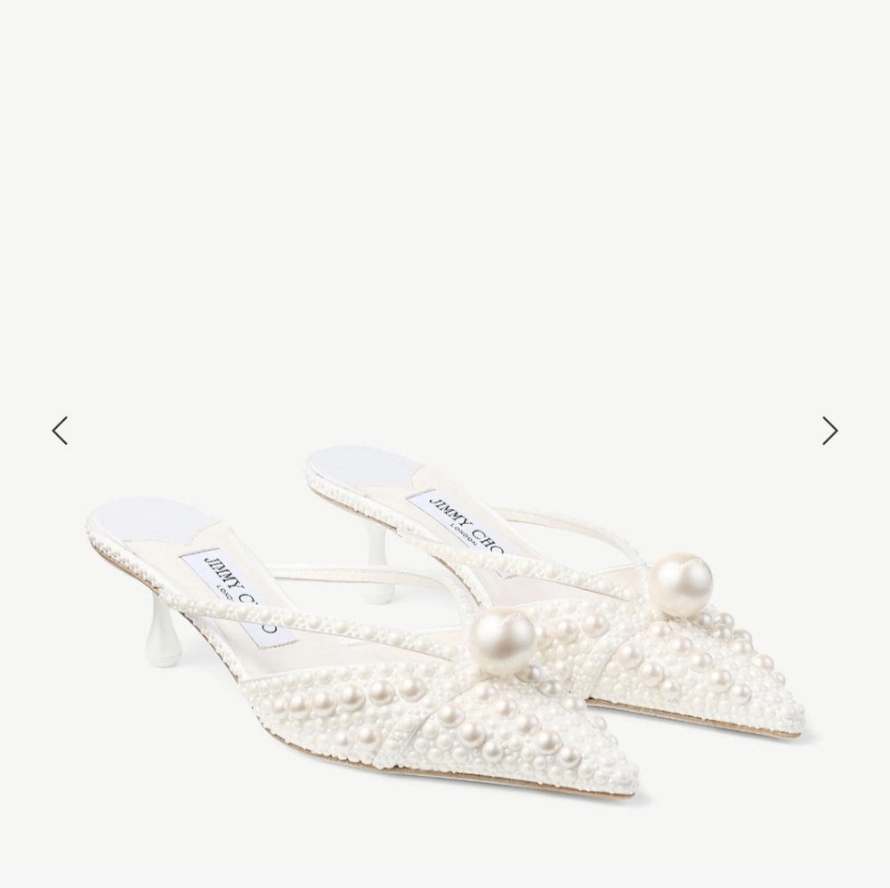 Jimmy Choo pearl bridal mules size 6